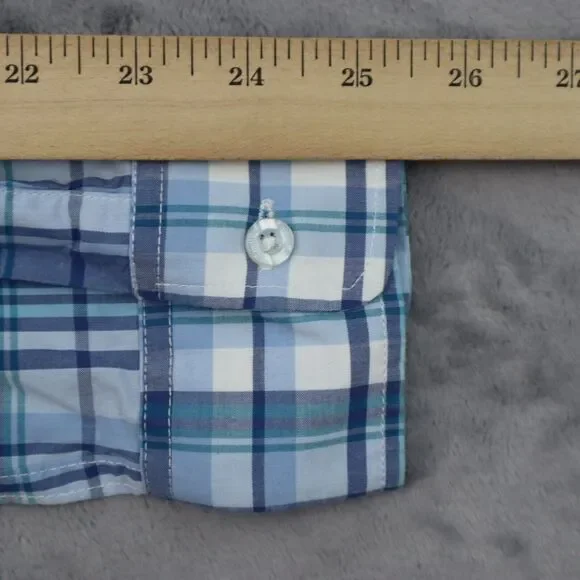 Johnnie- O Shirt Mens S Check Hangin Out Long Sleeve Button Up Surfing - Picture 5 of 16